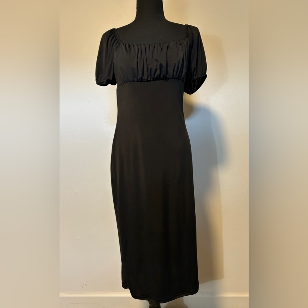 90s Style MIDI Black dress by Gaze, Size L